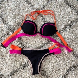 Victoria's Secret Black, Pink, and Orange Bikini